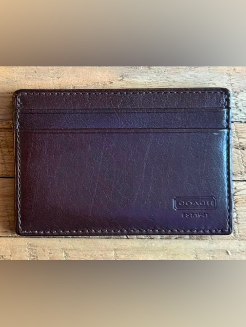 Coach Brown Leather Card & Key Holder